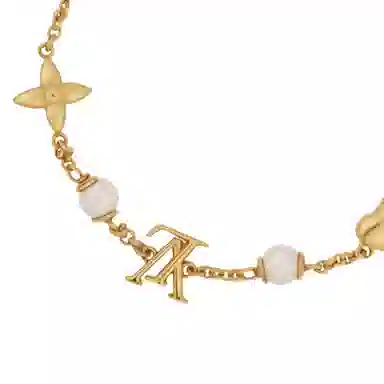 Louis Vuitton Logo Metal Bracelet Gold