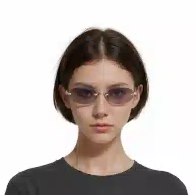 Miu Miu Oval Metal Sunglasses Gold
