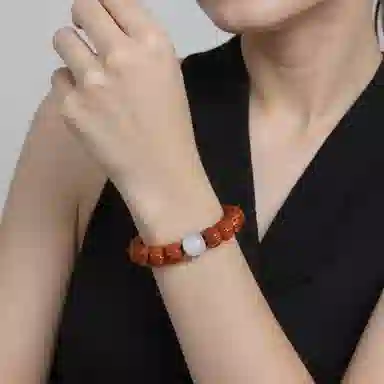 絮物 国潮机刷包浆玉化树王精品饱满原籽佛珠手持盘玩念珠 金刚菩提 手串 男女同款情侣款