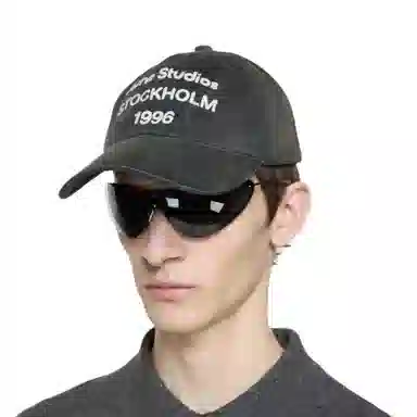 Acne Studios Logo Cotton Cap Black