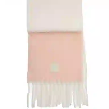 COACH Tassel Alpaca Scarf Pink White