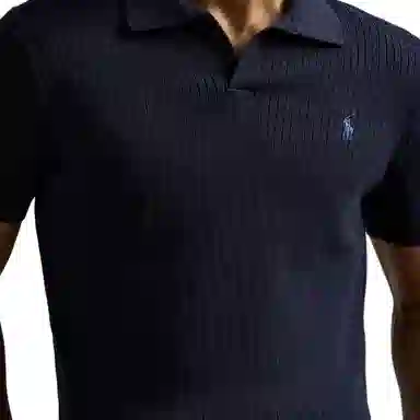 Polo Ralph Lauren Rib Knit Cotton Turtleneck Polo Shirt Men