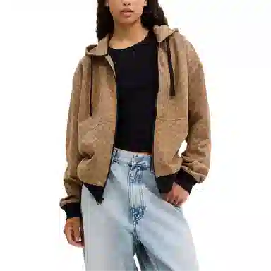 COACH FW25 Printed Zip Hoodie Slim Fit Women