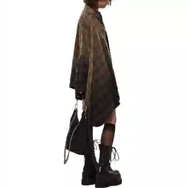 R13 Oversized Gradient Plaid Shirt