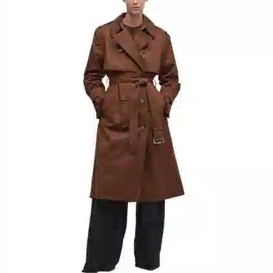 Barbour Double-Breasted Belted Trench Coat