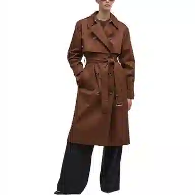 Barbour Double-Breasted Belted Trench Coat
