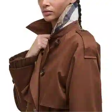 Barbour Double-Breasted Belted Trench Coat