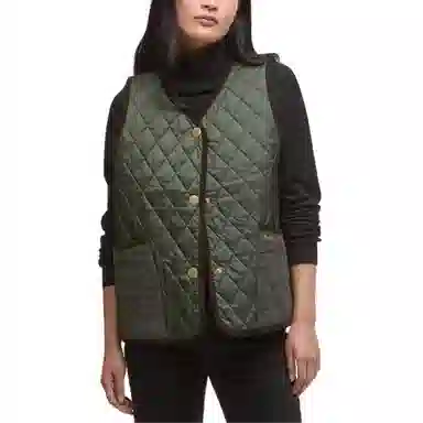 Burberry Quilted Vest V-Neck Single-Breasted
