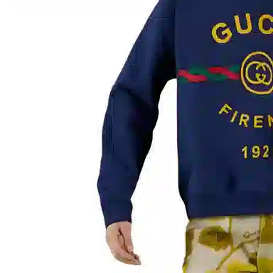 Gucci Logo Long Sleeve Sweatshirt Blue
