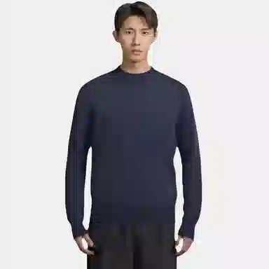 恒源祥 加厚提花纯色半高领针织毛衣 男款