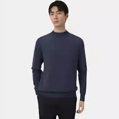 恒源祥 加厚提花纯色半高领针织毛衣 男款