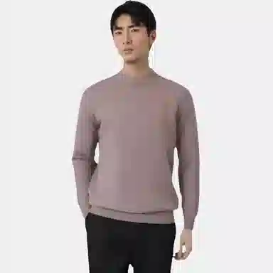 恒源祥 加厚提花纯色半高领针织毛衣 男款