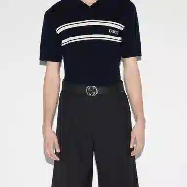 GUCCI Logo Print Belt Black 4CM