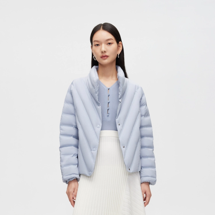 波司登 纯色立领绗缝轻薄短款羽绒服 冬季 女款