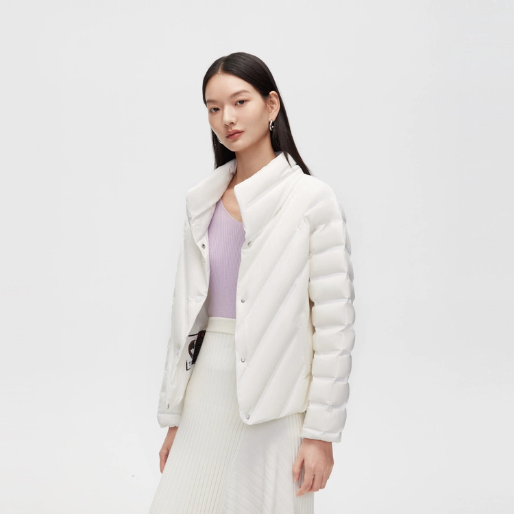 波司登 纯色立领绗缝轻薄短款羽绒服 冬季 女款