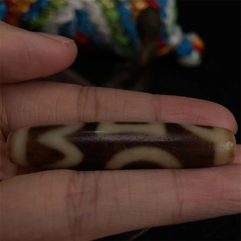 灵运宝 转运招财藏区天珠宝盖三眼黑白老矿风化油润包浆老料器磨损到位 一物一图#好运 玛瑙 吊坠 男女同款情侣款