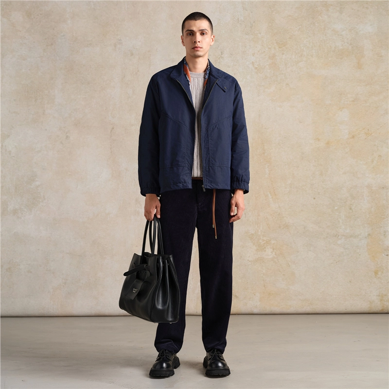 佐丹奴 拼接灯芯绒翻领工装口袋梭织外套棉服 男款