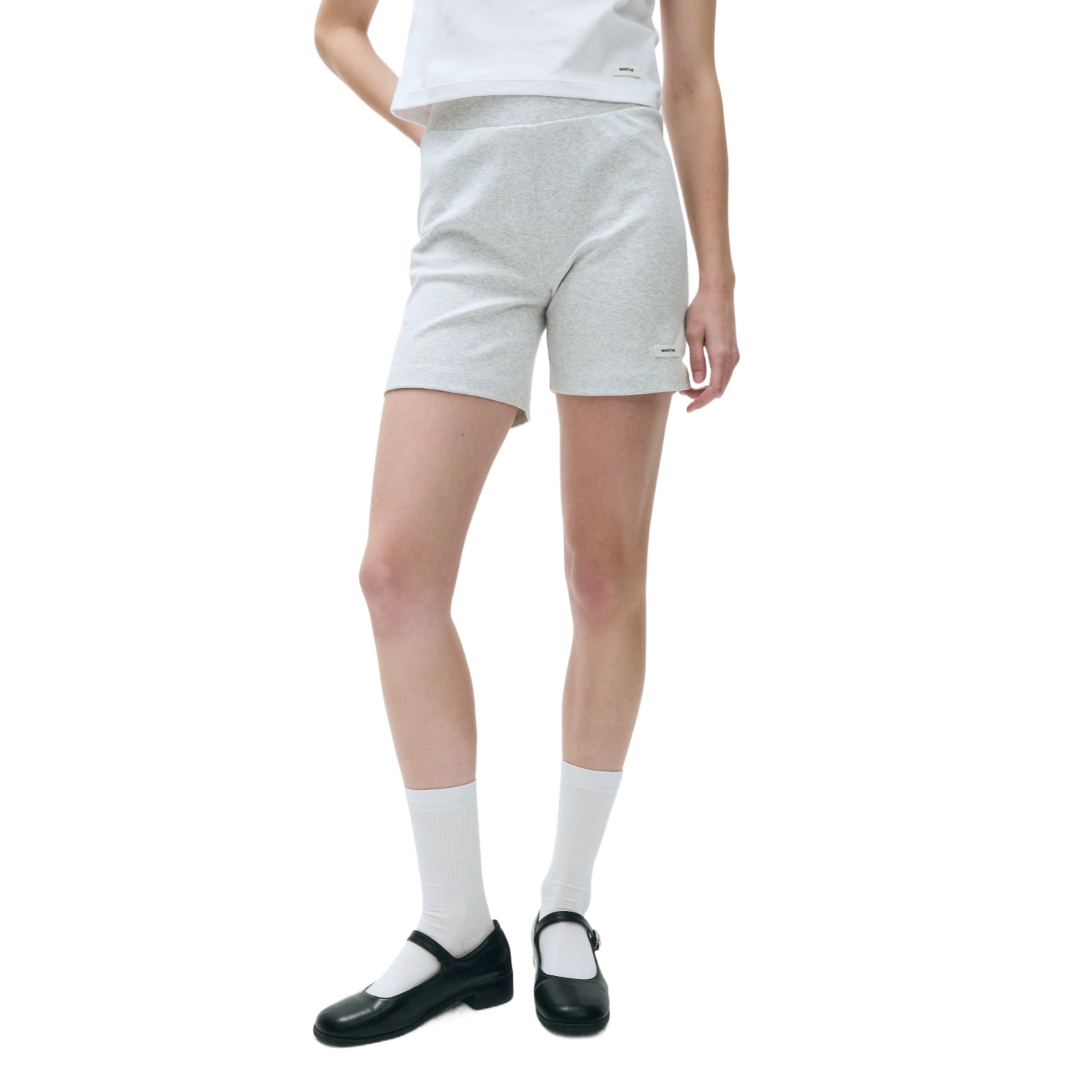 MARITHE FRANCOIS GIRBAUD W BASIC SLIM SHORTS light heather