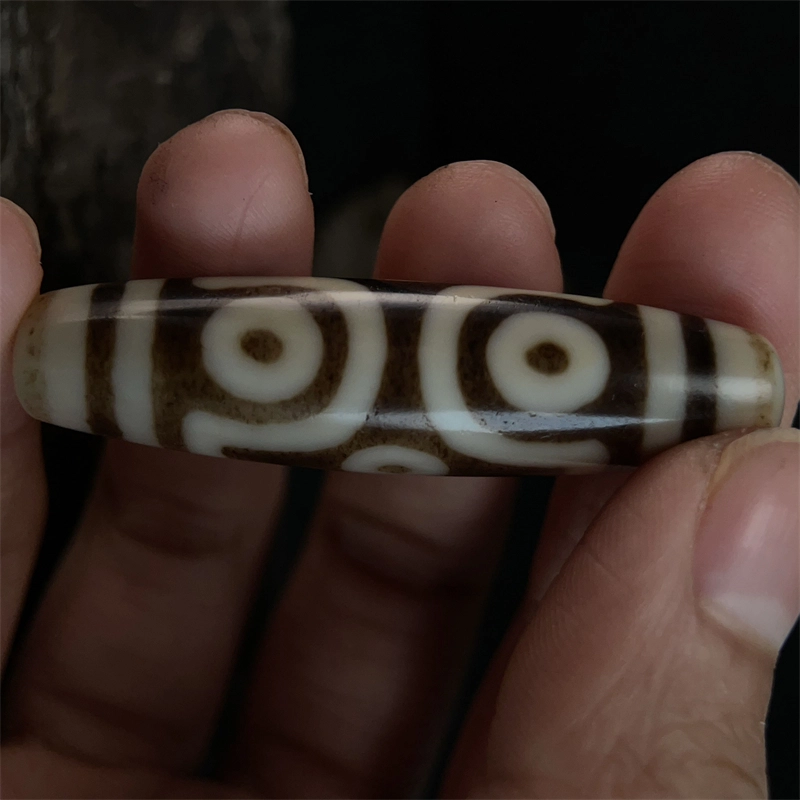 灵运宝 转运招财西藏藏区十字金刚六眼天珠老矿风化油润包浆老料器磨损到位一物一图#好运 玛瑙 玉石吊坠 男女同款情侣款