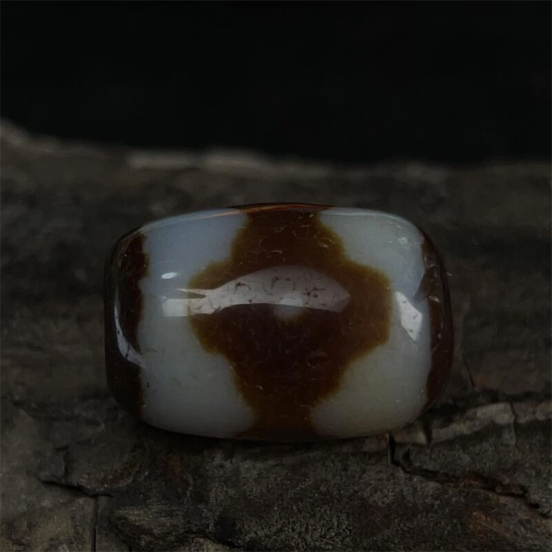 灵运宝 转运招财藏区坦诚三眼天珠老气牙黄老矿风化油润包浆老料器磨损到位 一物一图#好运 玛瑙 吊坠 男女同款情侣款