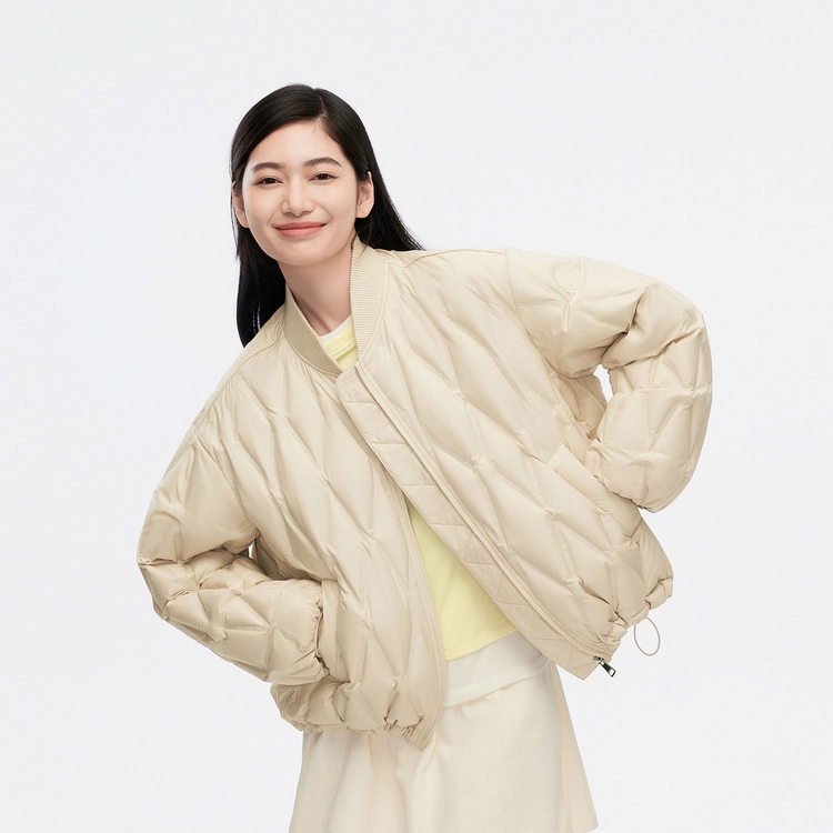 波司登 时尚多巴胺色彩棒球领纯色菱格修身羽绒服 女款