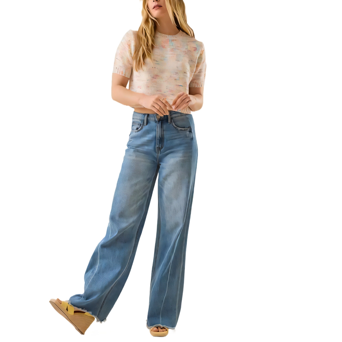 ALTAR'D STATE Zoey Confetti Cropped Pullover