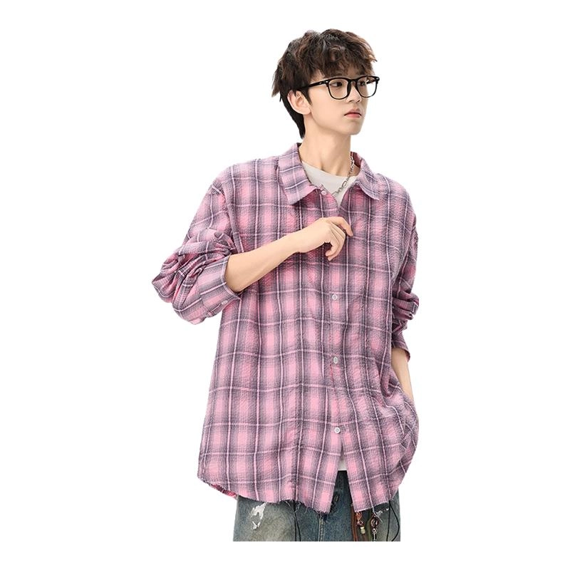 马员外 美式休闲百搭秋冬季长袖时尚简约衬衫 男女同款