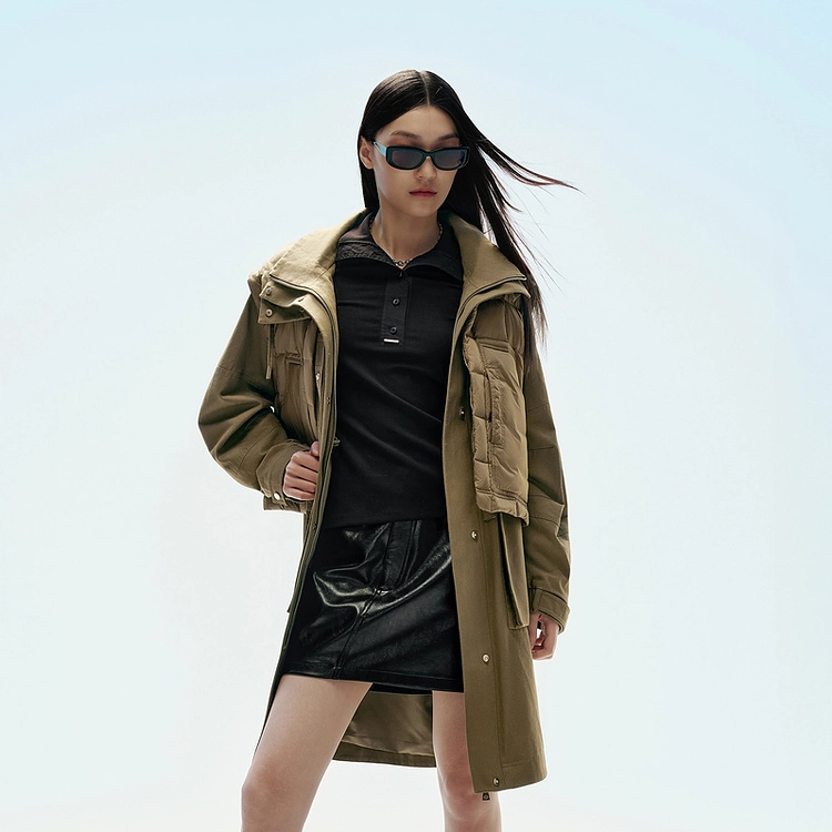 太平鸟 大师联名系列 时尚保暖两件套马甲羽绒服 女款
