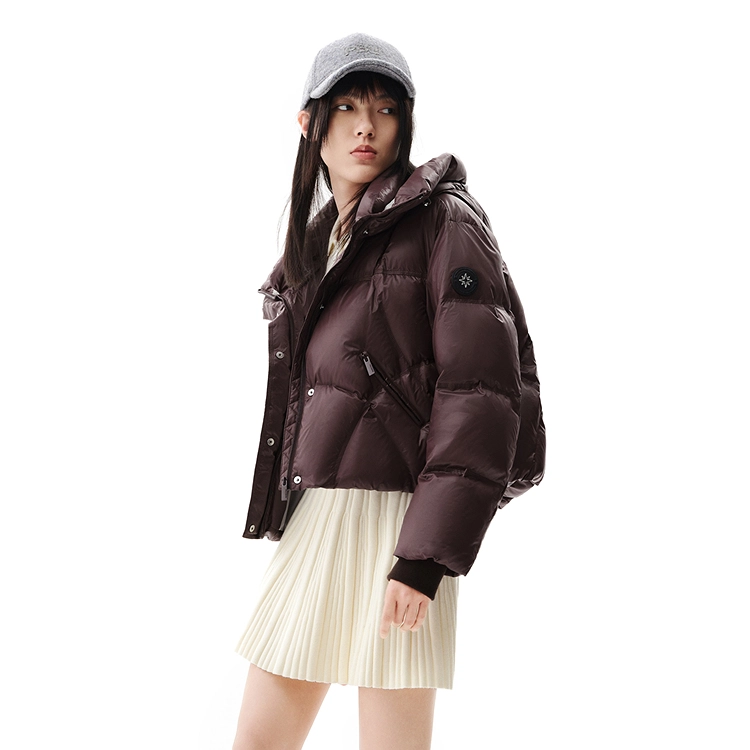 太平鸟 通勤舒适泡芙百搭质感羽绒服 女款 咖色