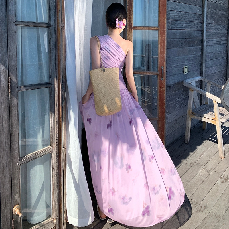 水中花 通勤时尚舒适气质百搭无袖连衣裙 女款