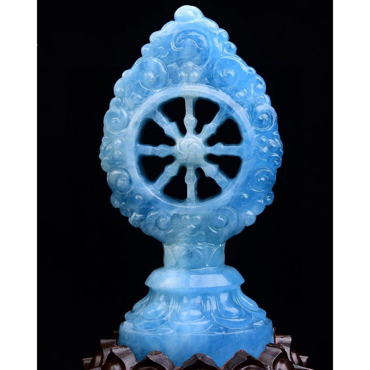 灵运宝 【师傅已加能量】法轮 摩尼宝规格干净磁场能量强天然 蓝水晶 摆件 男女同款情侣款