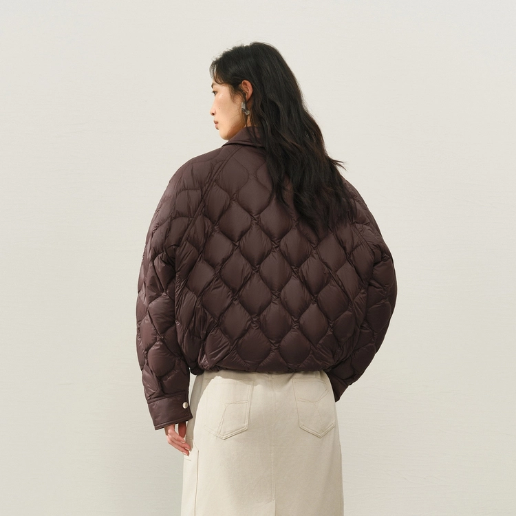 太平鸟 小葫芦简约轻薄宽松白鸭绒外套羽绒服 女款