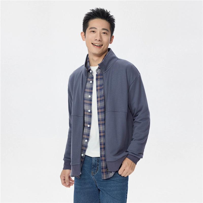 佐丹奴 休闲外套破骨运动开衫立领拉链卫衣 男款