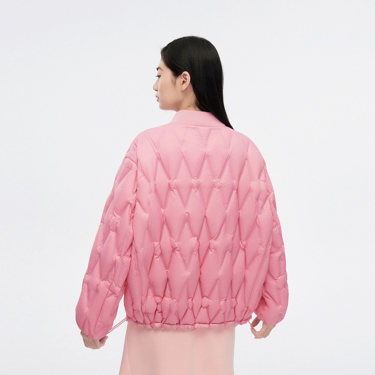 波司登 时尚多巴胺色彩棒球领纯色菱格修身羽绒服 女款