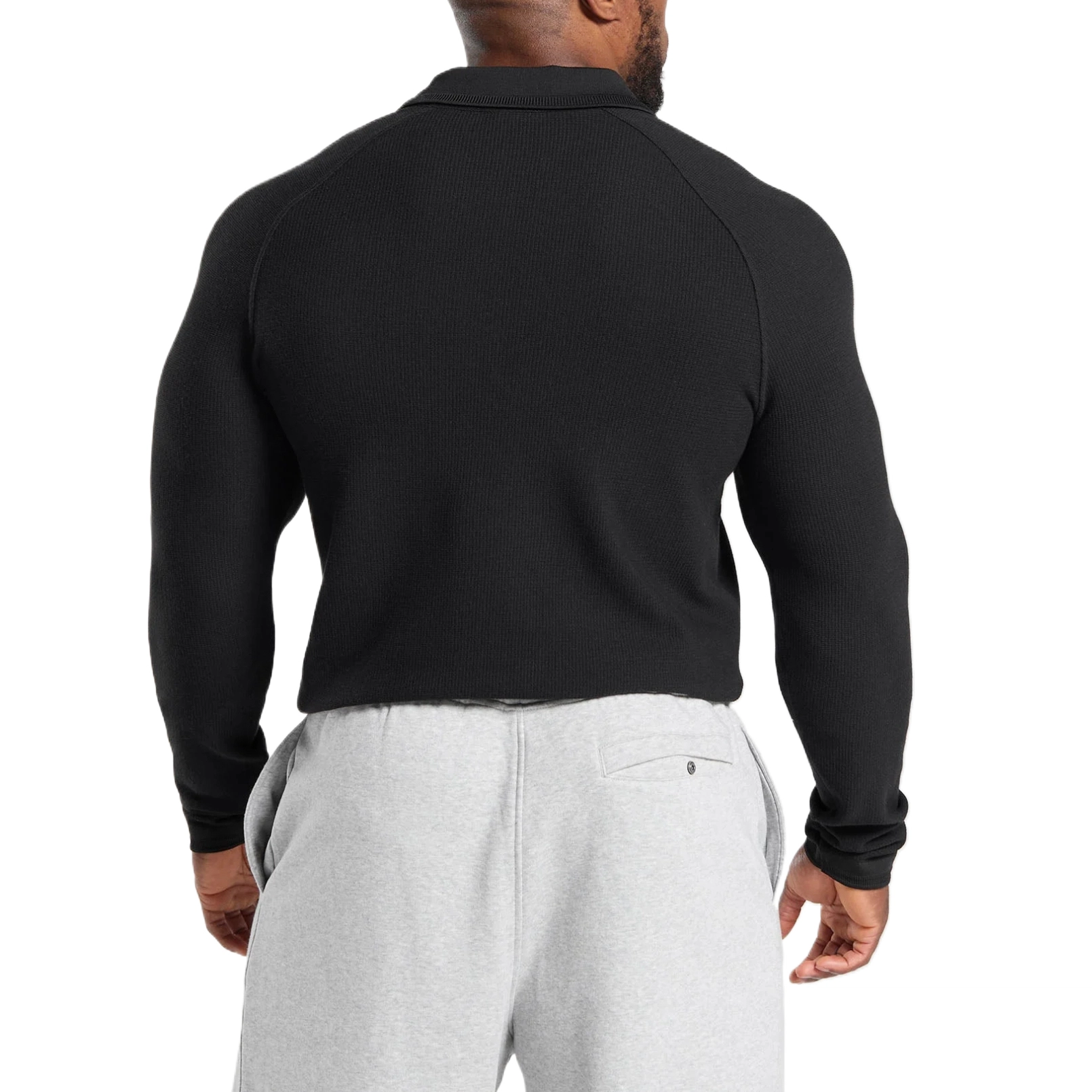 GYMSHARK Long Sleeve WafflePolo