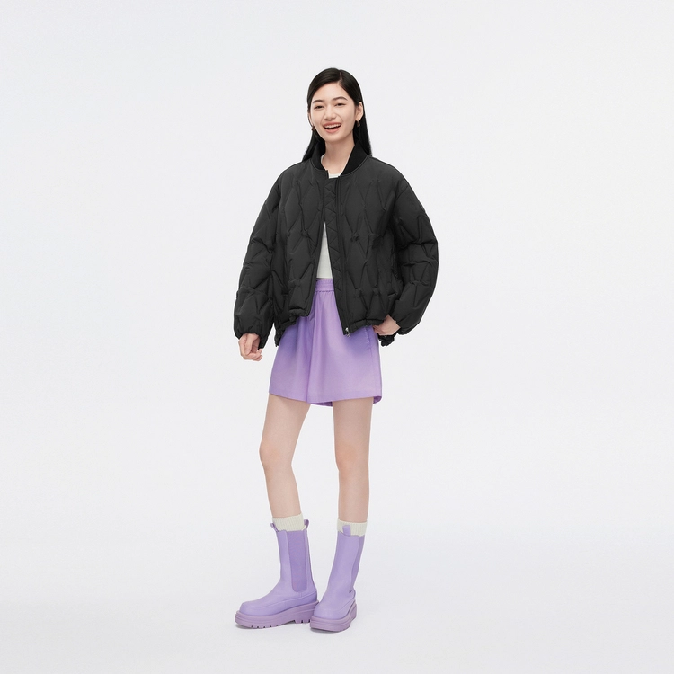 波司登 时尚多巴胺色彩棒球领纯色菱格修身羽绒服 女款