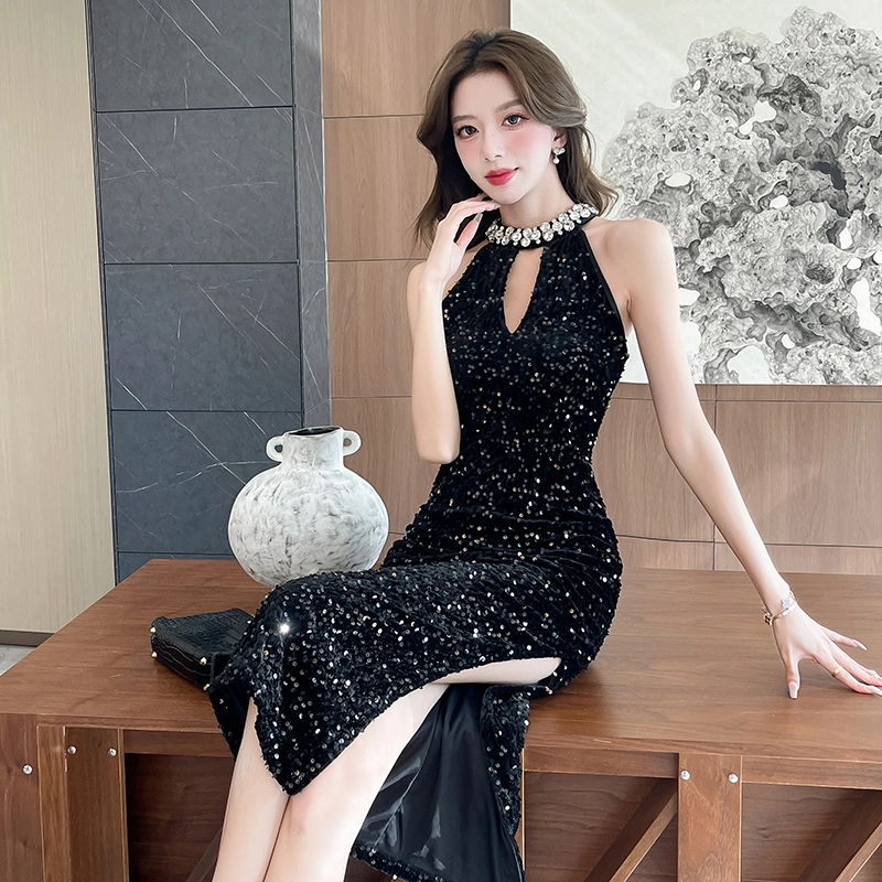 纤丝鸟 舒适时尚休闲百搭无袖连衣裙 女款
