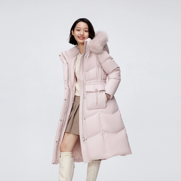 波司登 长款过膝时尚保暖收腰羽绒服 女款