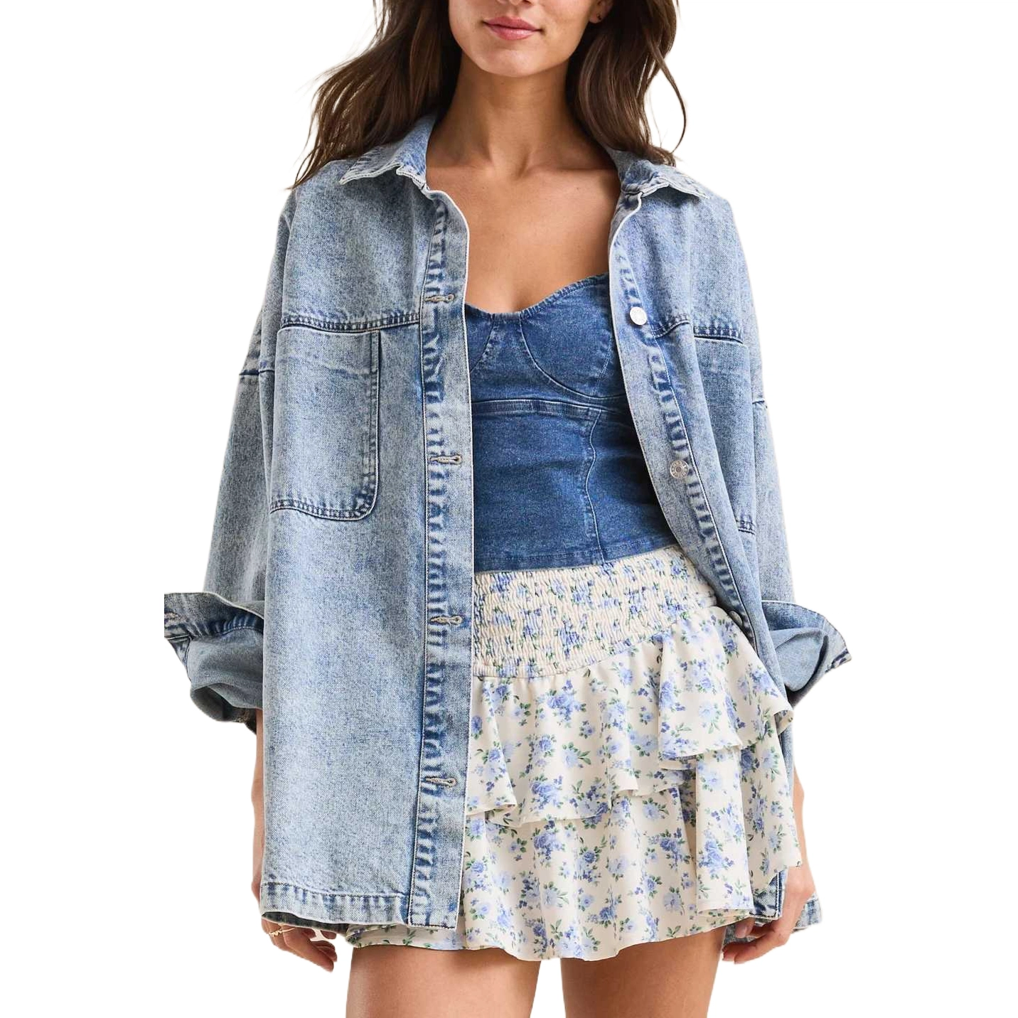 ALTAR'D STATE Smocked Floral Skort