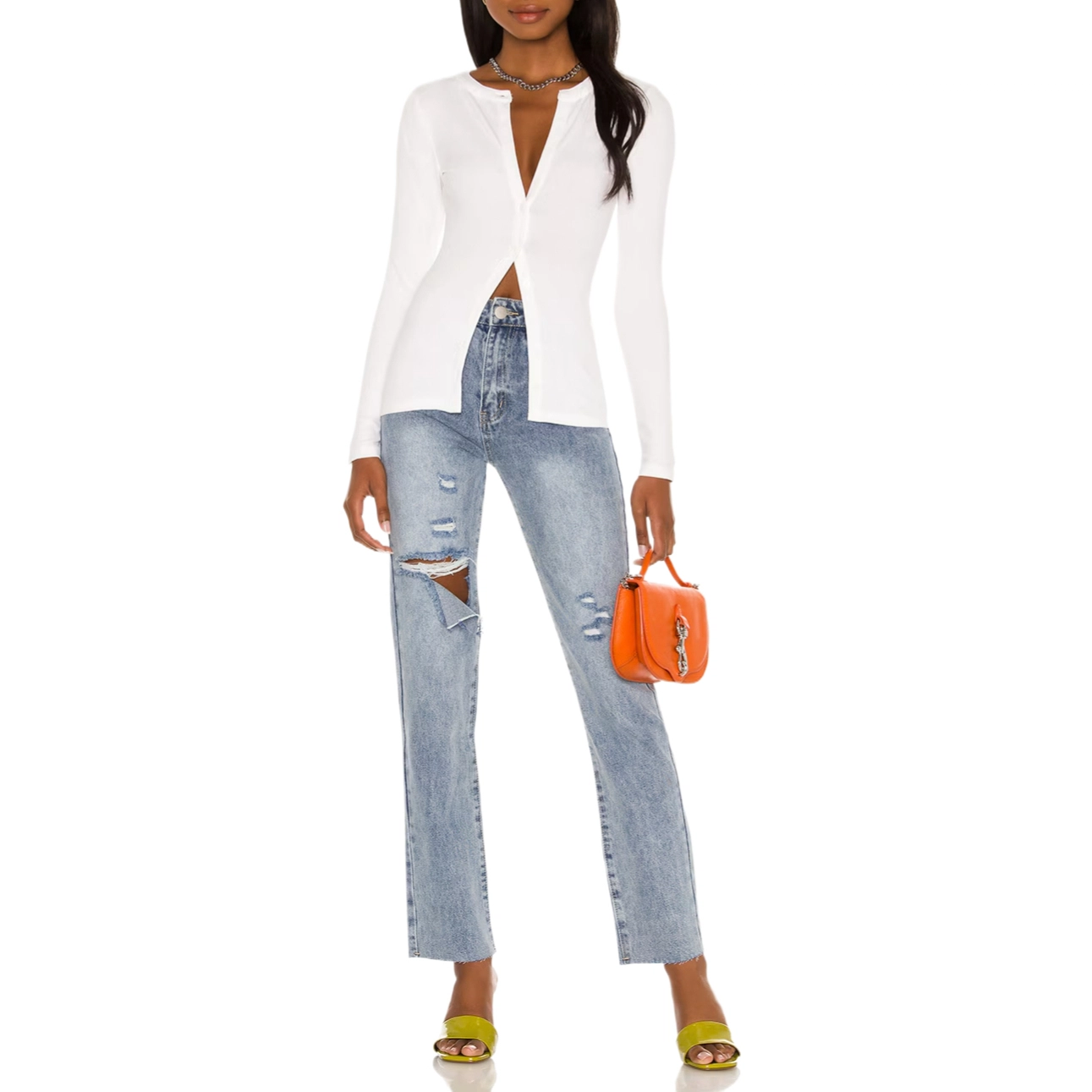 SUPERDOWN Sasha Button Top