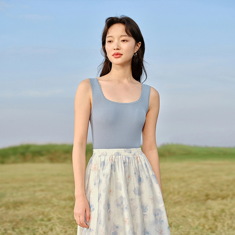 茵曼 方领无袖套头背心 女款