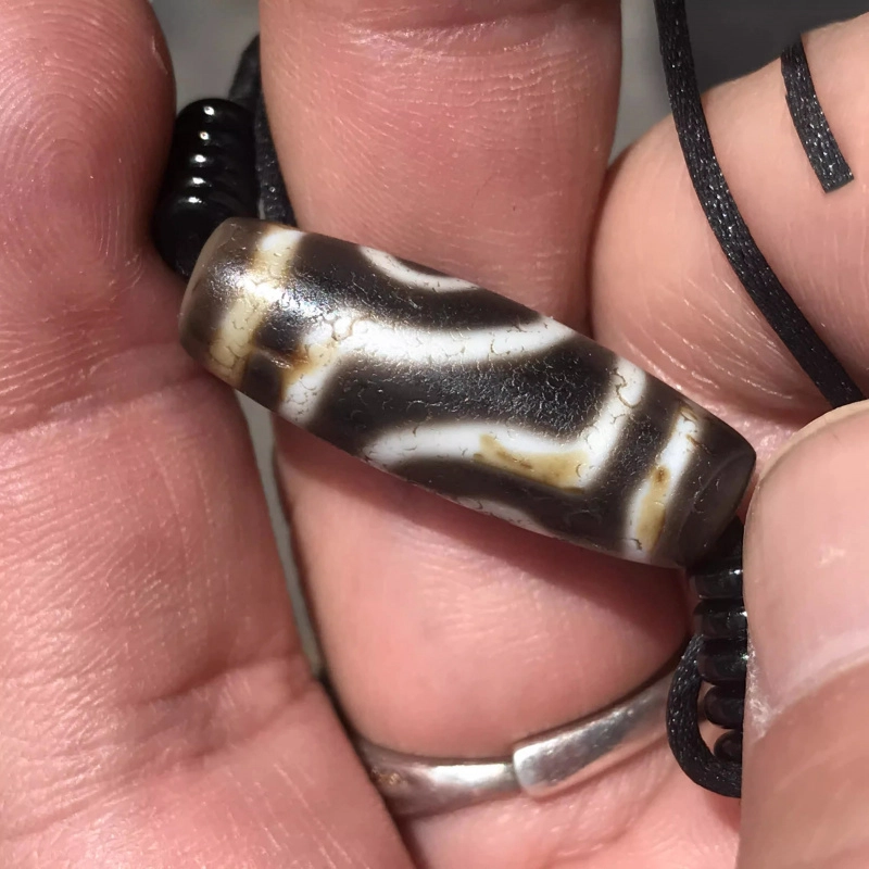 灵运宝 藏区老至天珠如意两眼满朱砂九眼页岩老矿老矿风化油润老料磨到位 玛瑙 吊坠 男女同款情侣款