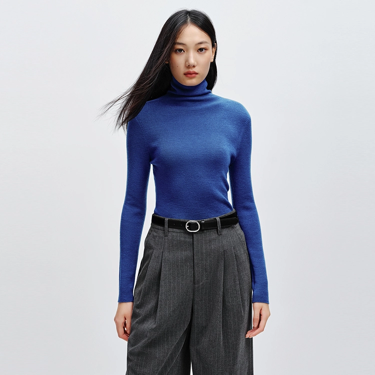 太平鸟 可机洗纯色打底质感简约针织衫 女款
