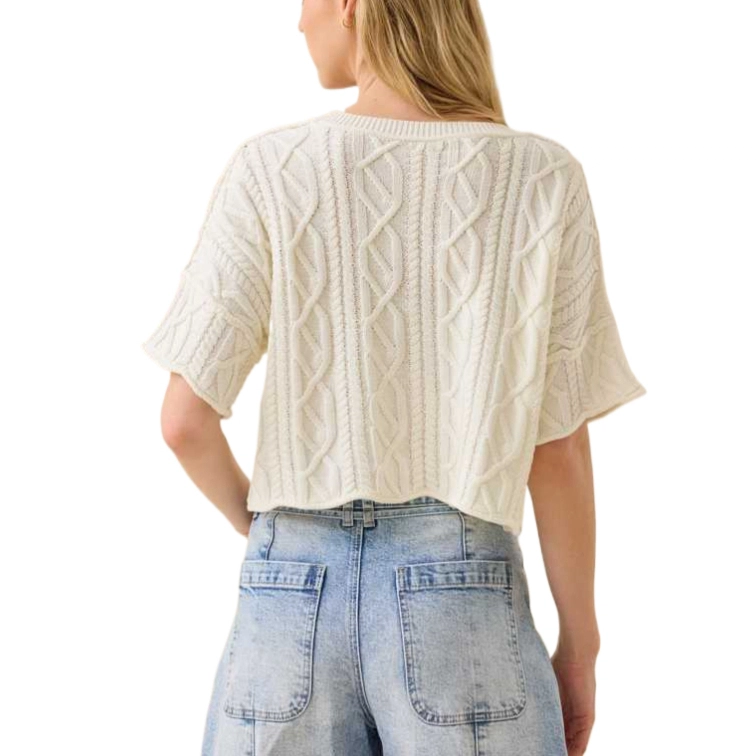 ALTAR'D STATE Emma Cable Cropped Sweater