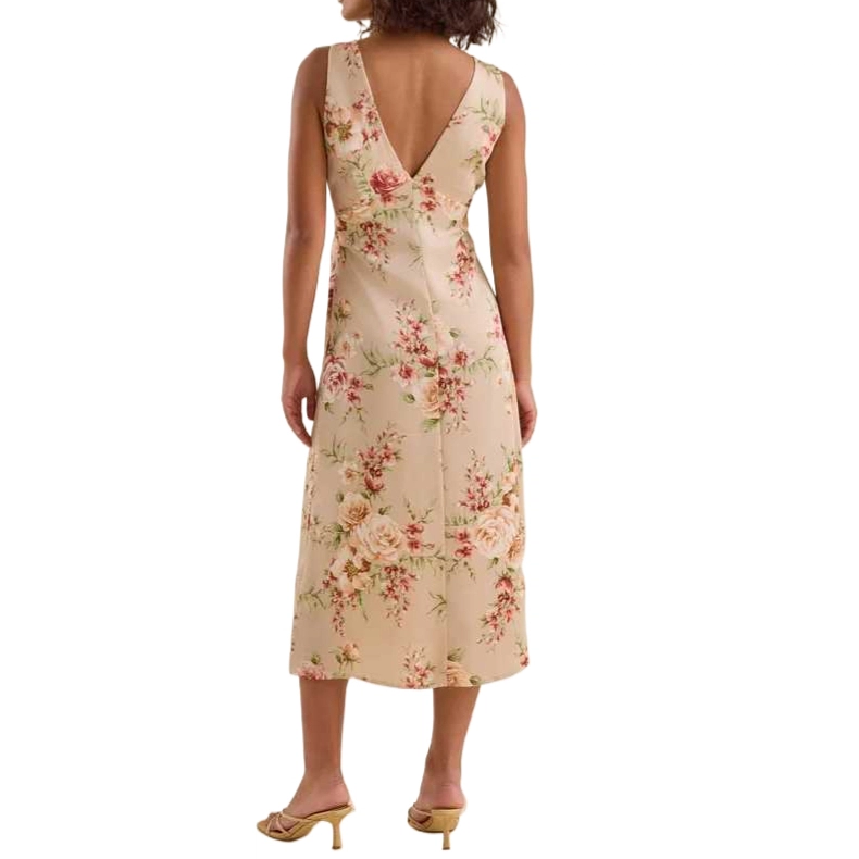 ALTAR'D STATE Andie Floral Satin Midi Dress
