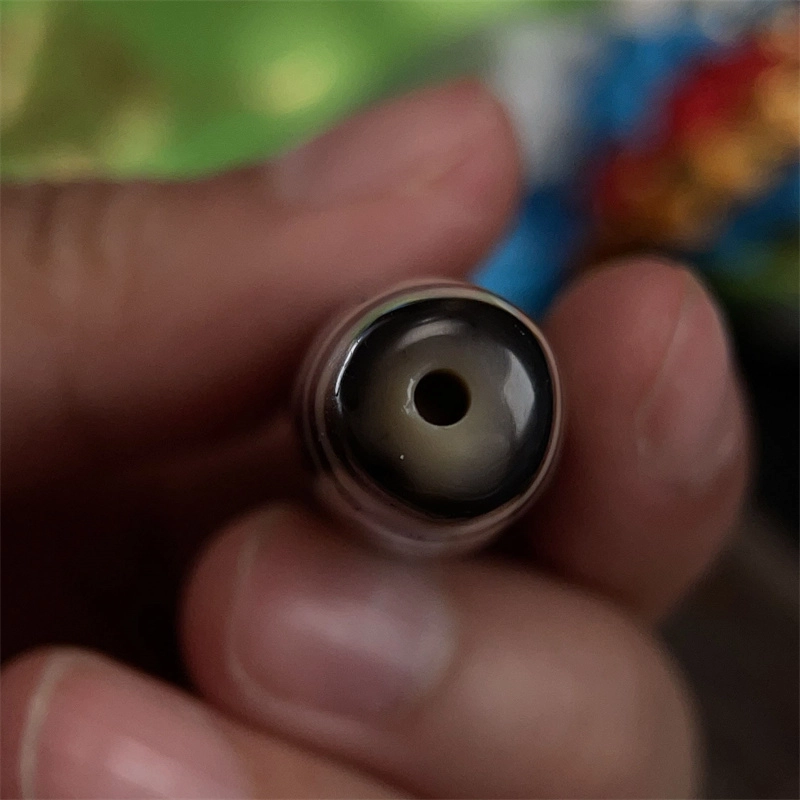灵运宝 转运招财藏区三眼老天珠九眼页岩黑白老矿风化油润包浆老料器磨损到位一物一图#好运 玛瑙 吊坠 男女同款情侣款