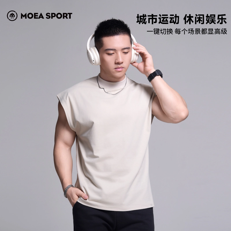 墨立方 倒三角剪裁微宽松无袖背心 男款