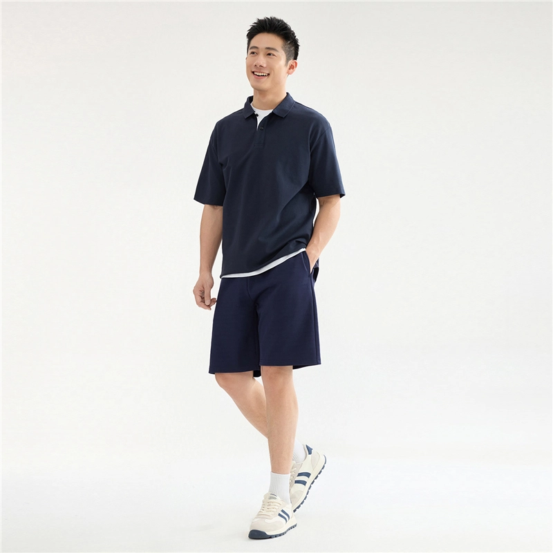 佐丹奴 针织简约纯色时尚百搭质感细腻休闲短裤 男款
