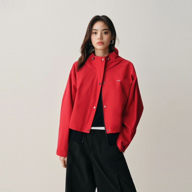 太平鸟 时尚潮流机能廓形假两件户外百搭短外套 女款
