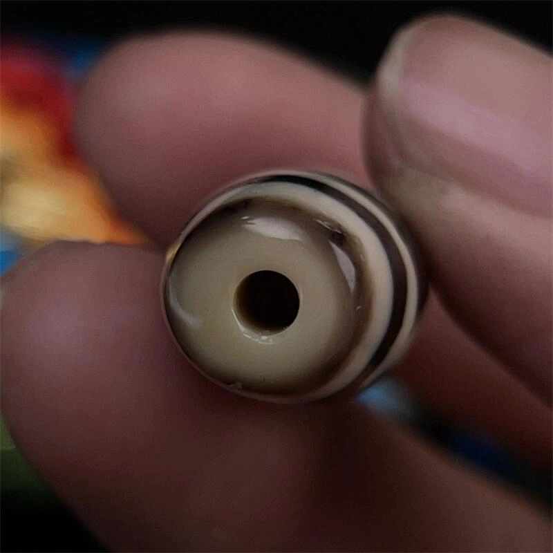 灵运宝 【师傅已加能量】#转运招财西藏藏区天珠三眼风化纹好黑白老矿风化油润包浆老料器磨损到位 一物一图 玛瑙 吊坠 男女同款情侣款
